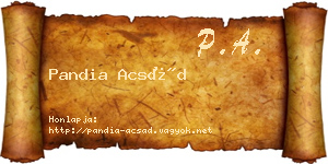 Pandia Acsád névjegykártya